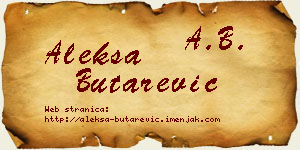Aleksa Butarević vizit kartica